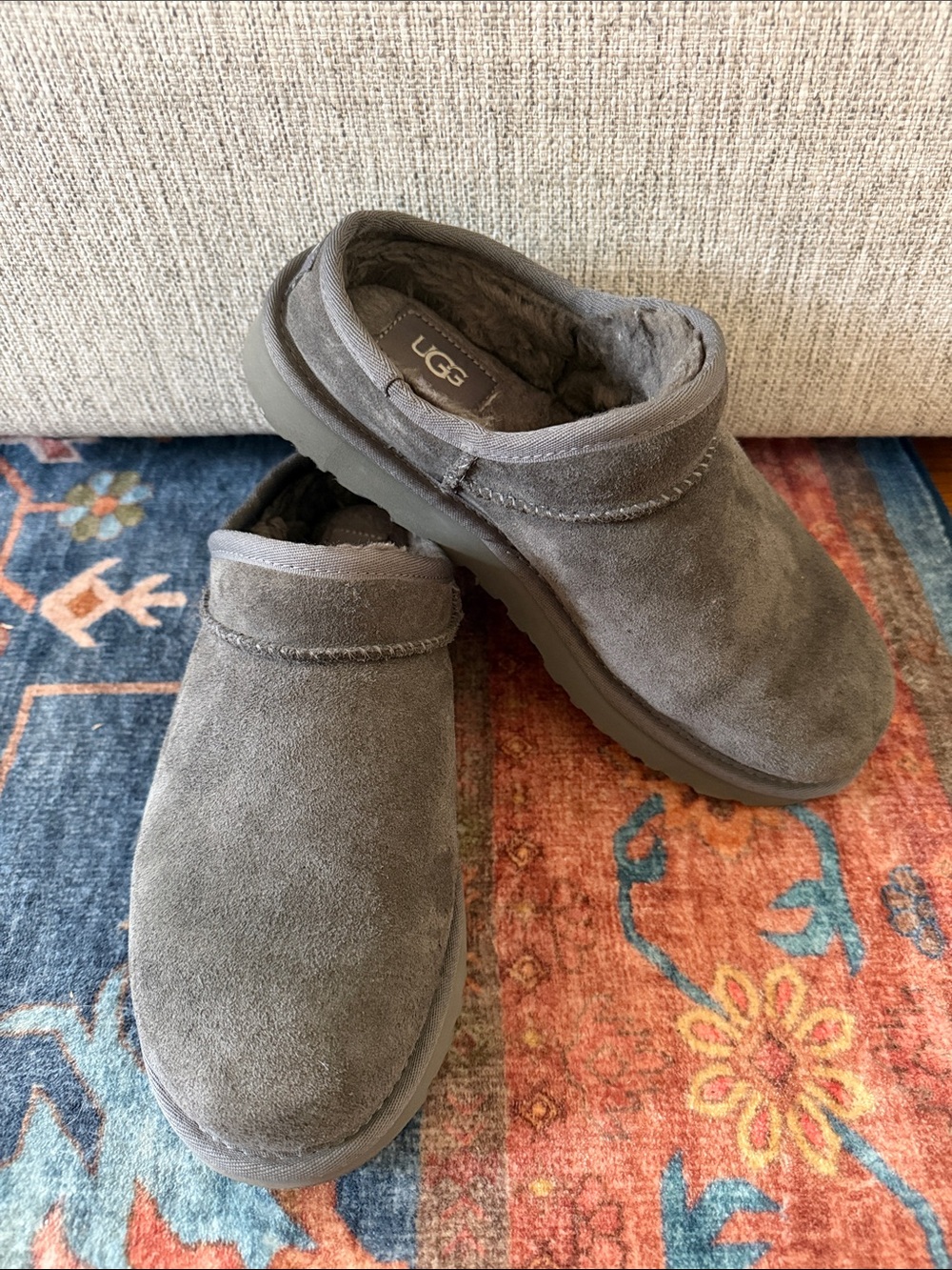 UGG Women’s Gray Suede Slip-On Clog